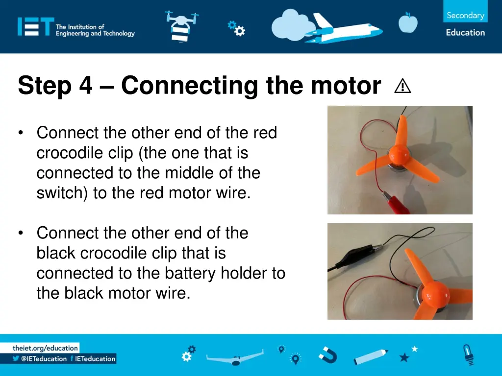 step 4 connecting the motor