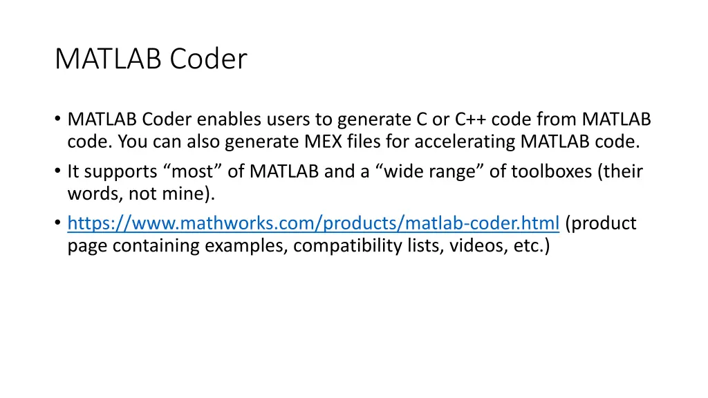 matlab coder