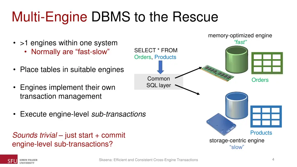 multi engine dbms to the rescue