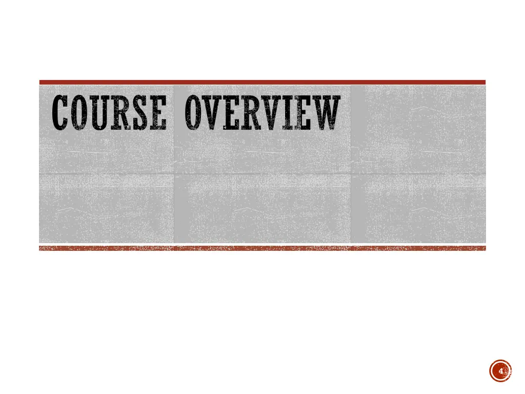 course overview