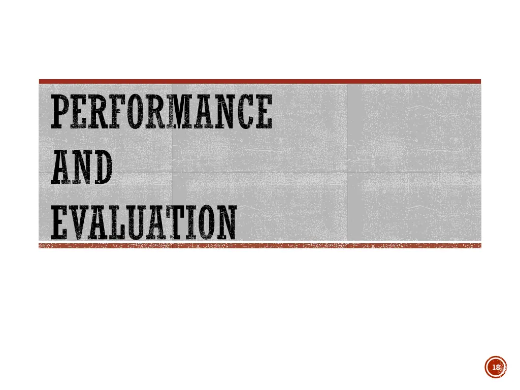 performance and evaluation