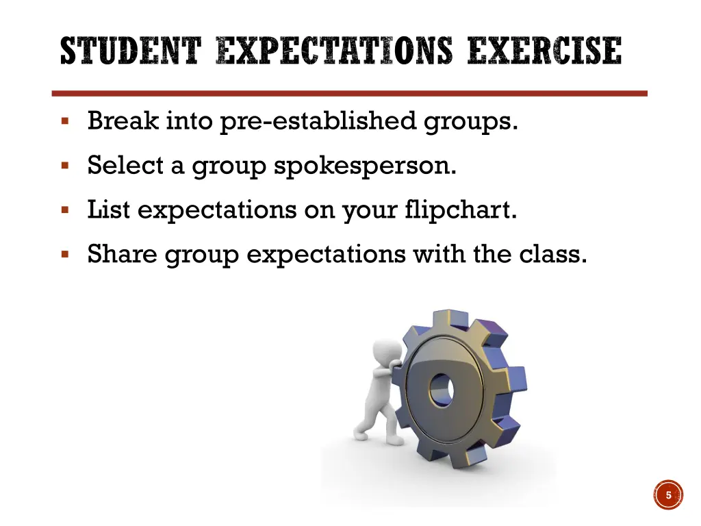 student expectations exercise