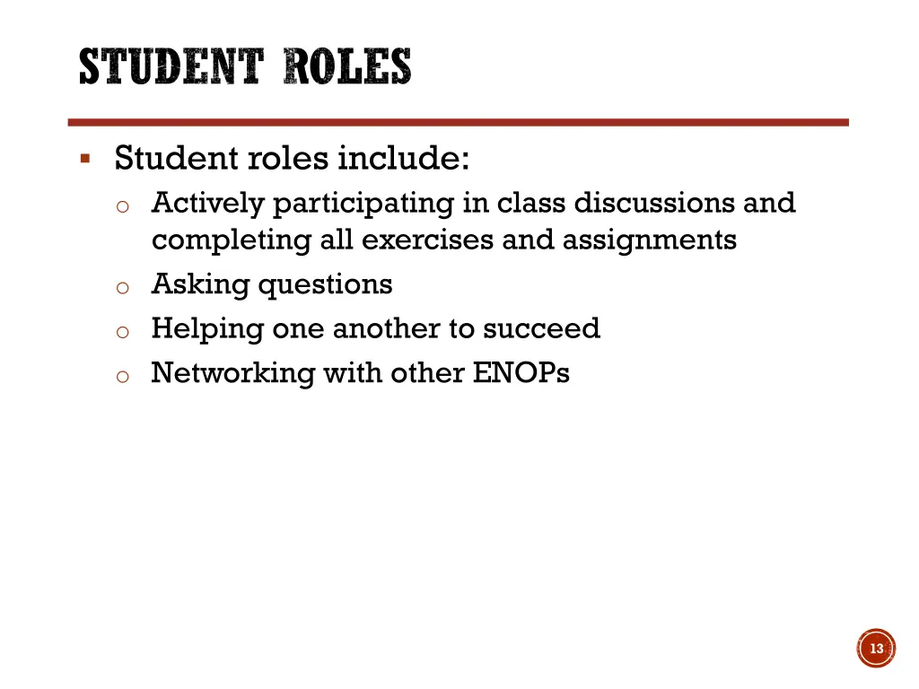 student roles