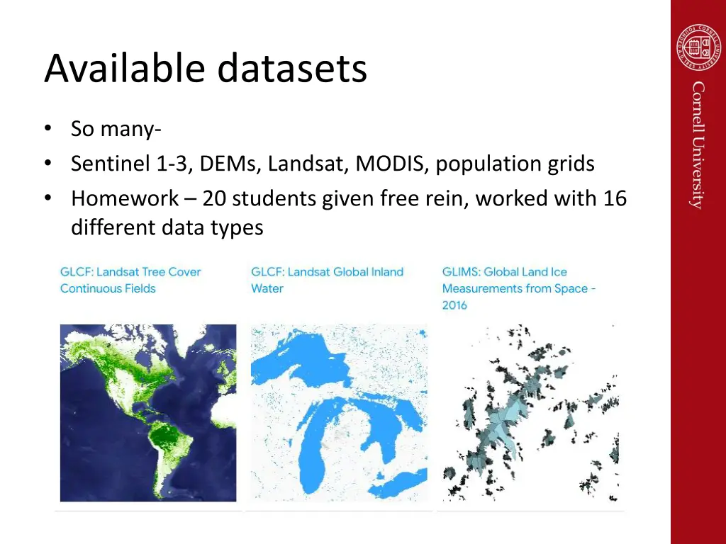 available datasets