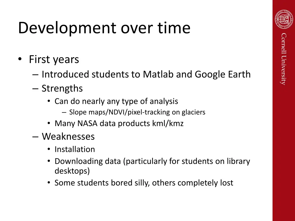 development over time