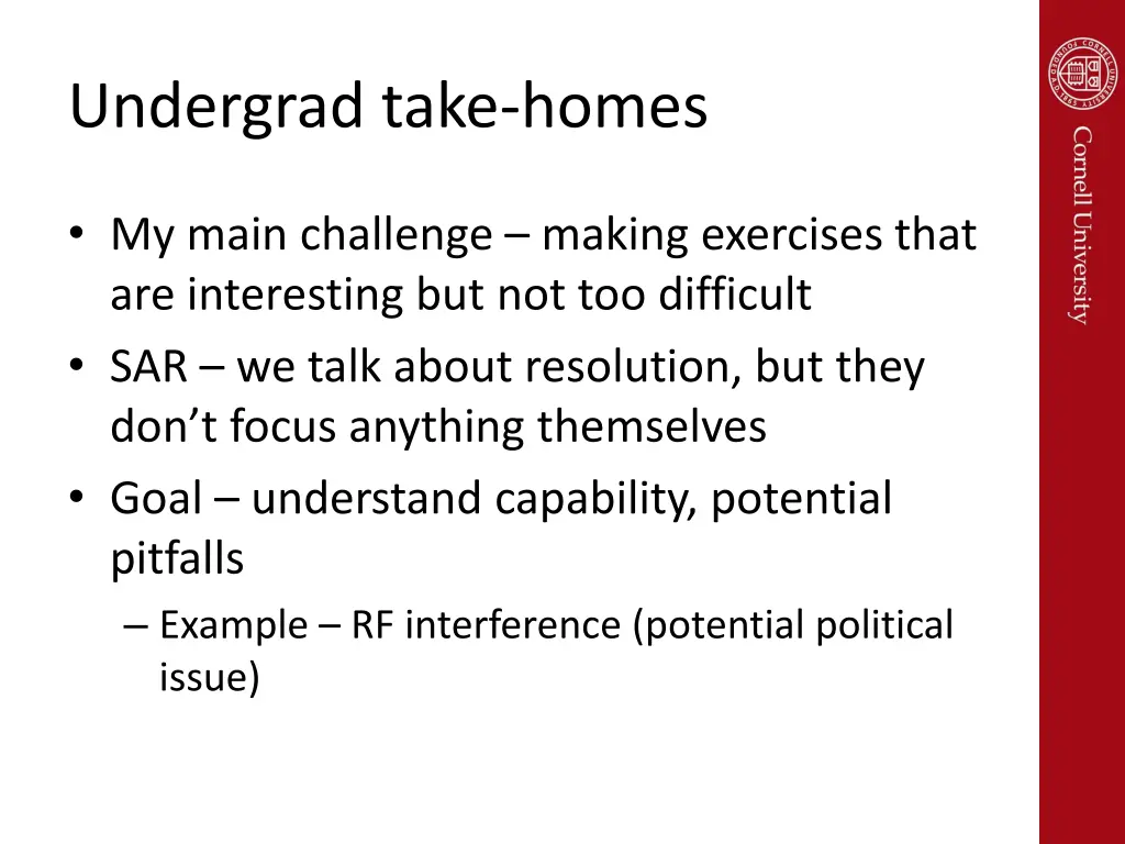 undergrad take homes