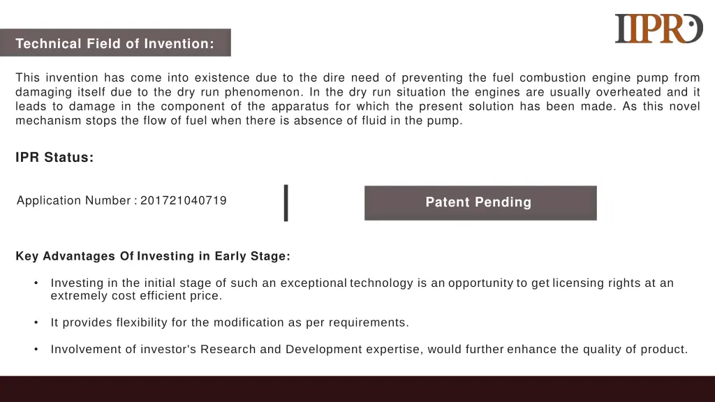 technical field of invention