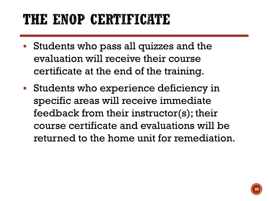 the enop certificate