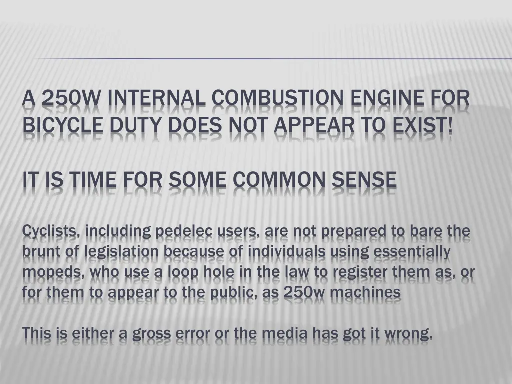 a 250w internal combustion engine for bicycle