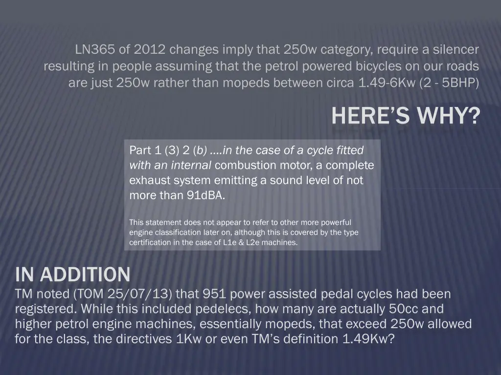 ln365 of 2012 changes imply that 250w category