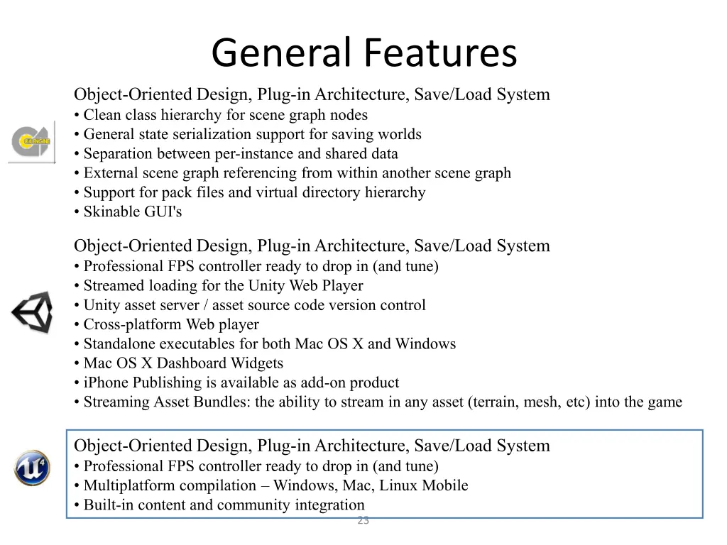 general features object oriented design plug