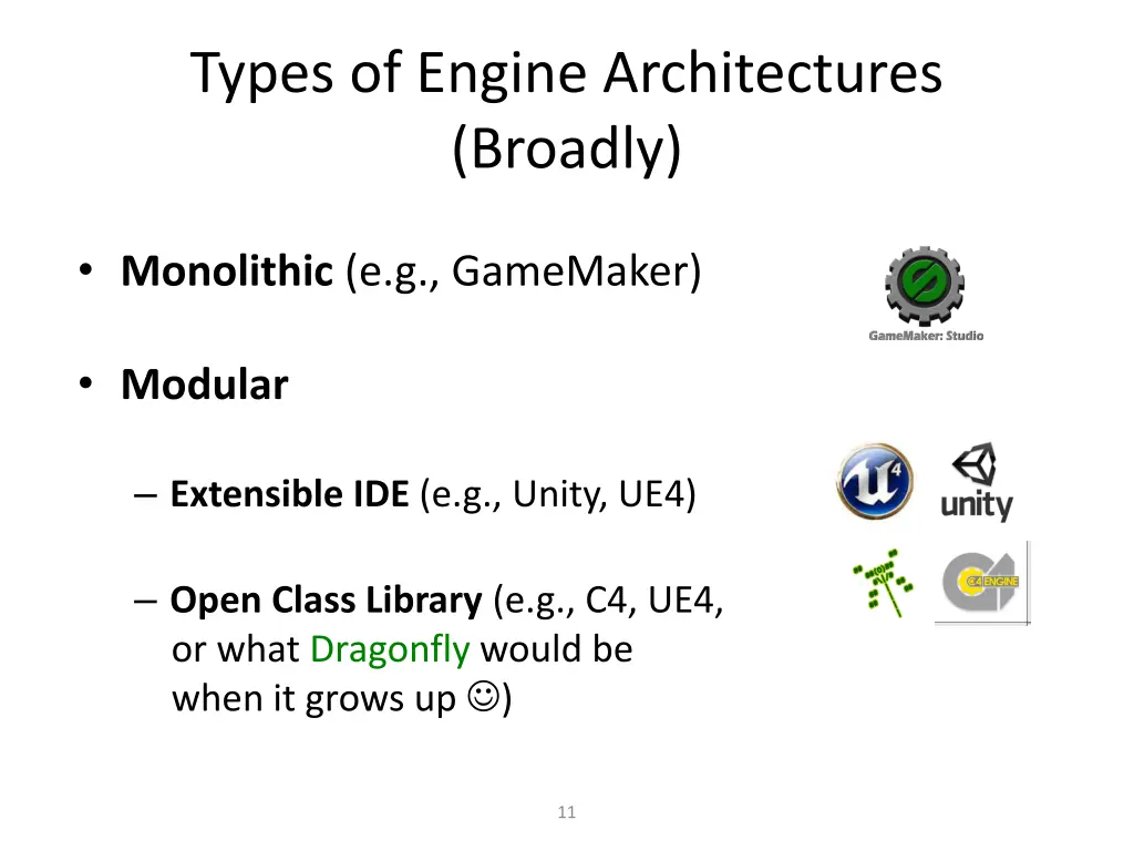 types of engine architectures broadly