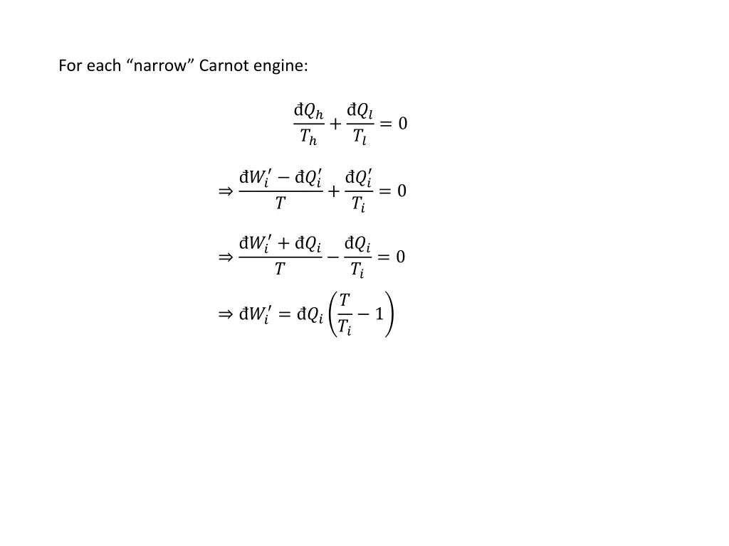 for each narrow carnot engine