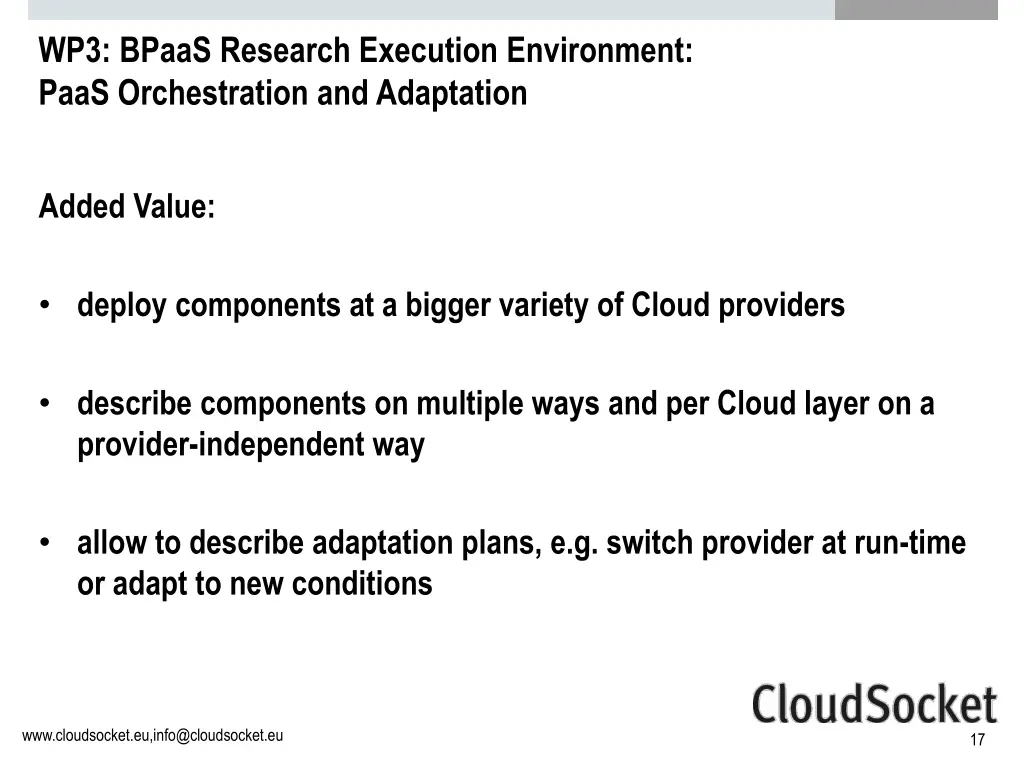 wp3 bpaas research execution environment paas 1