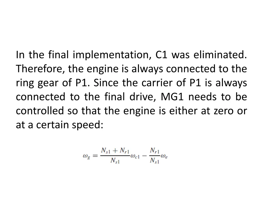 in the final implementation c1 was eliminated