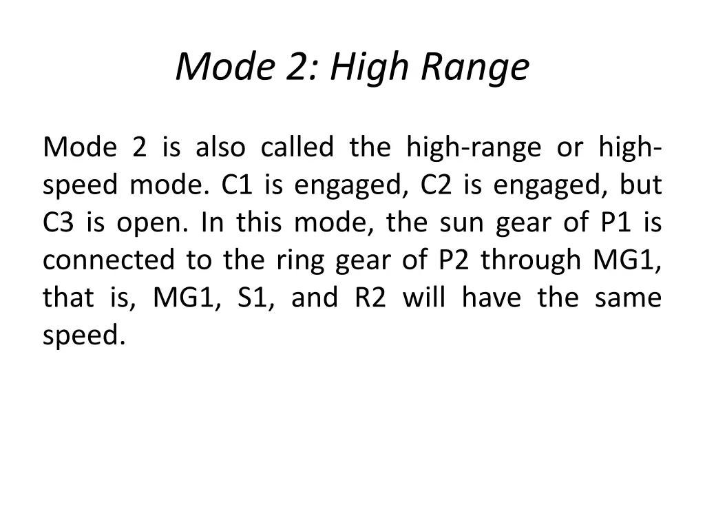 mode 2 high range