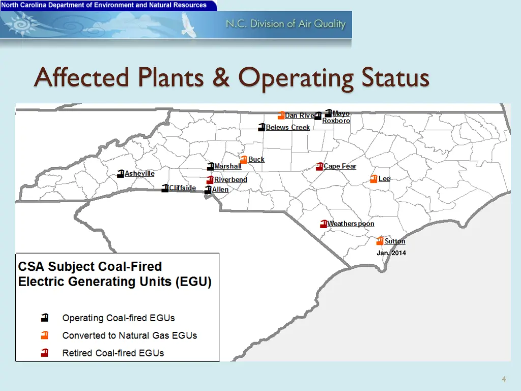 affected plants operating status