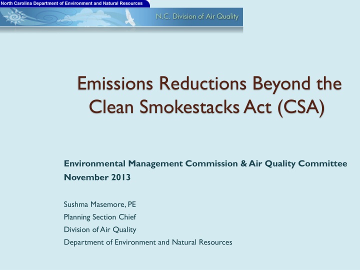 emissions reductions beyond the clean smokestacks