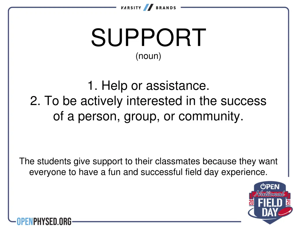 support noun