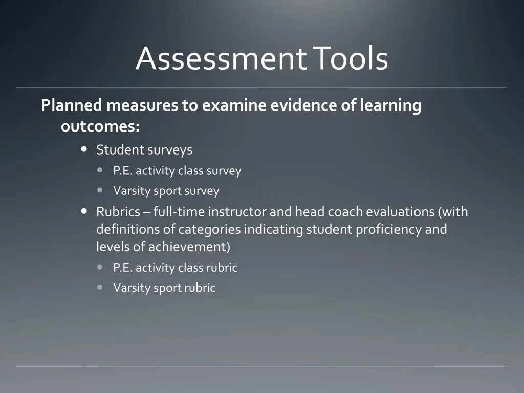 assessment tools