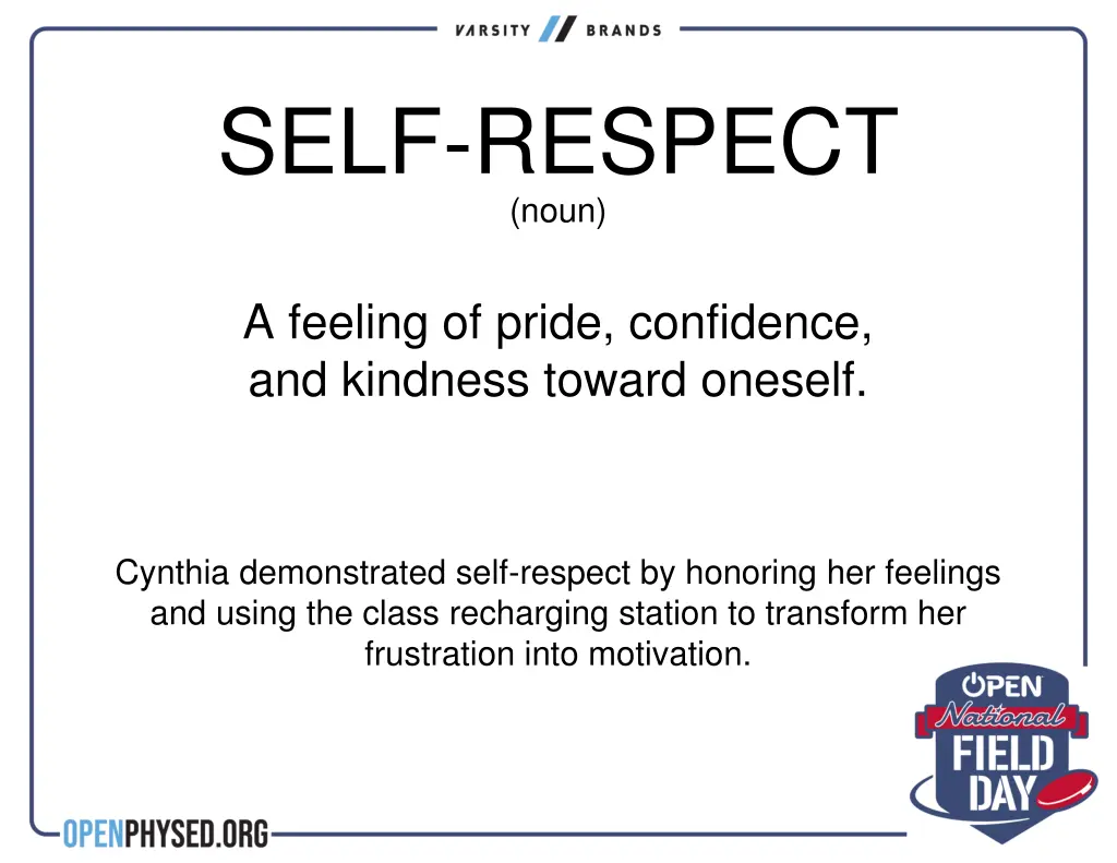 self respect noun