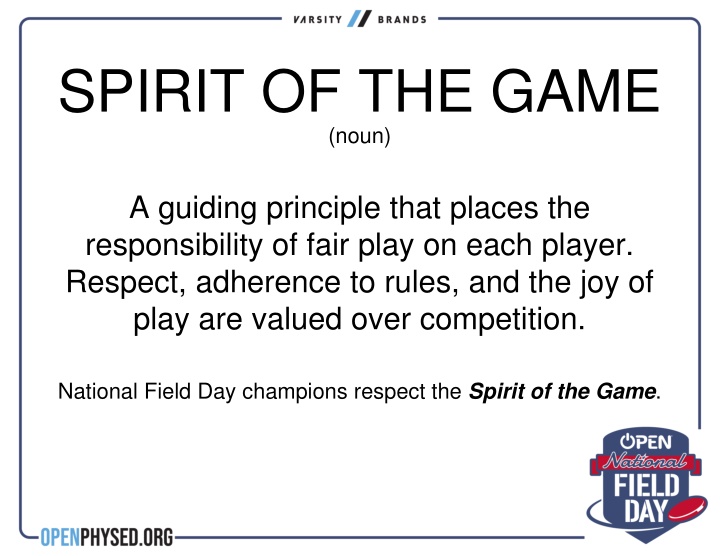 spirit of the game noun