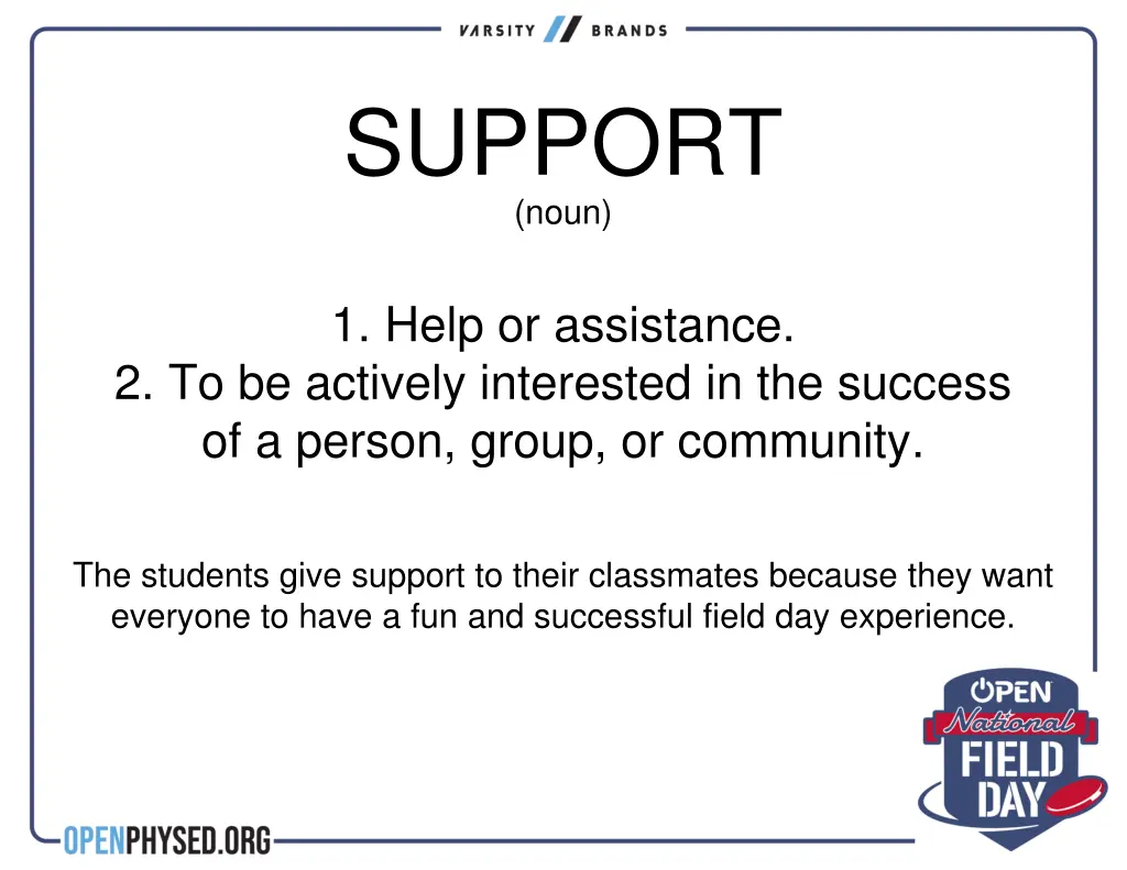 support noun