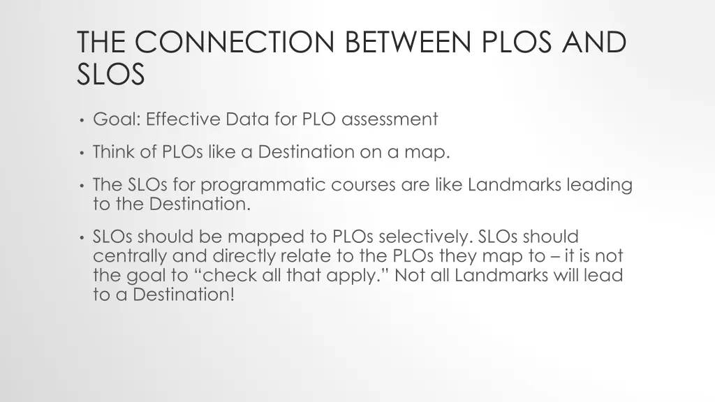 the connection between plos and slos