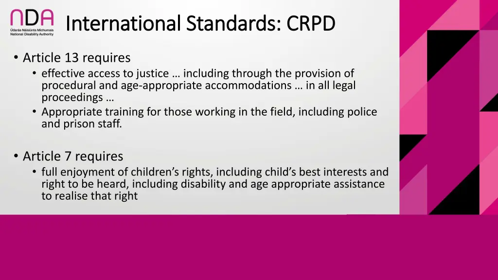 international standards crpd international