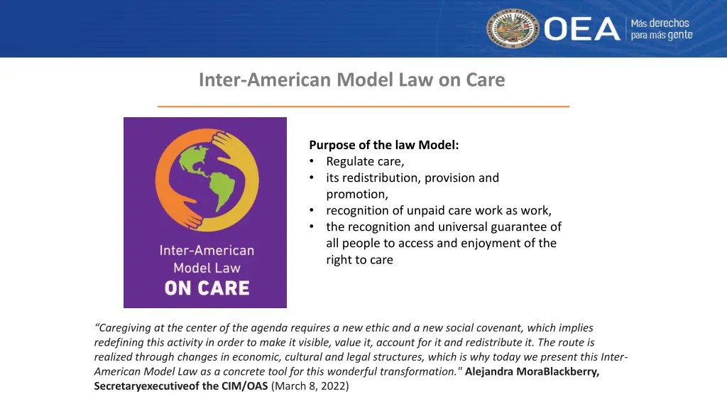 inter american model law on care