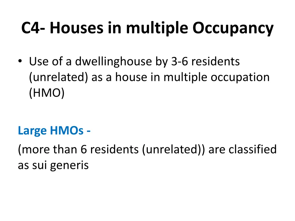 c4 houses in multiple occupancy