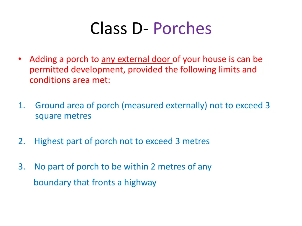 class d porches