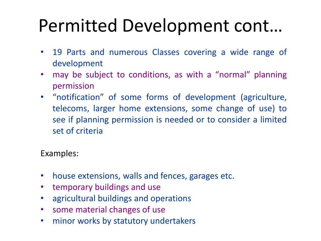 permitted development cont