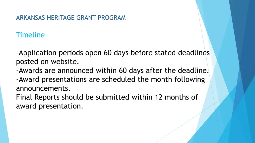 arkansas heritage grant program