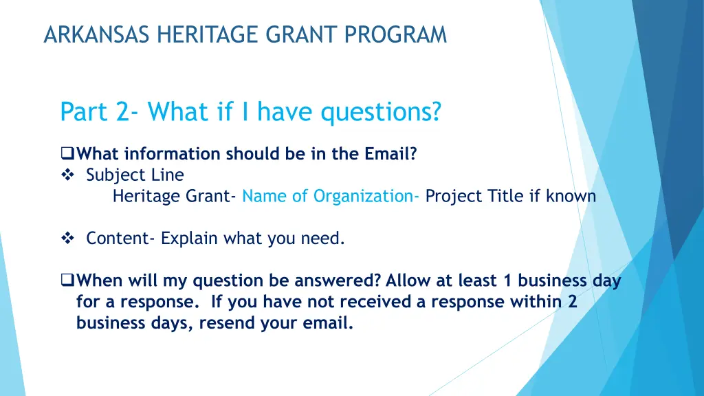 arkansas heritage grant program part 2 what