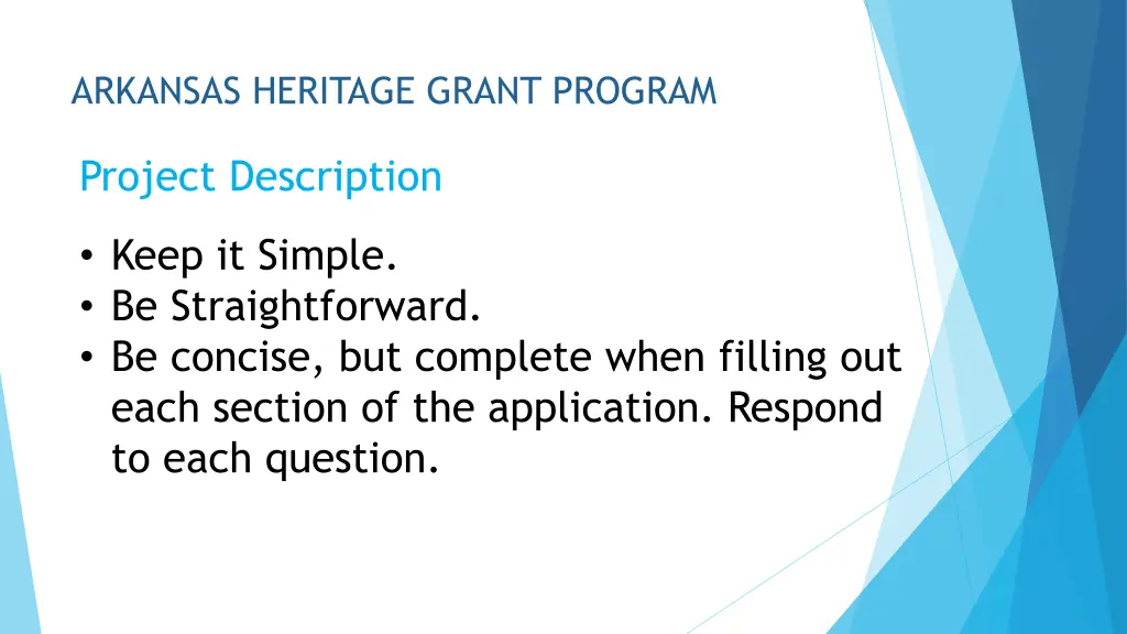 arkansas heritage grant program project