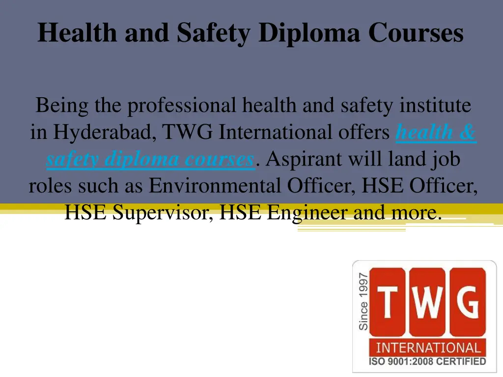 health and safety diploma courses