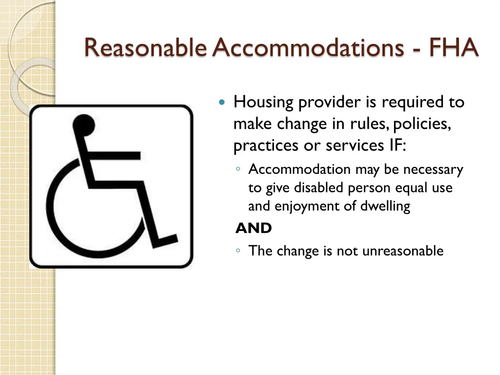 reasonable accommodations fha