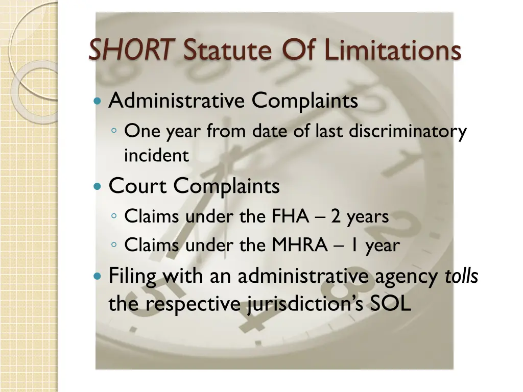 short statute of limitations