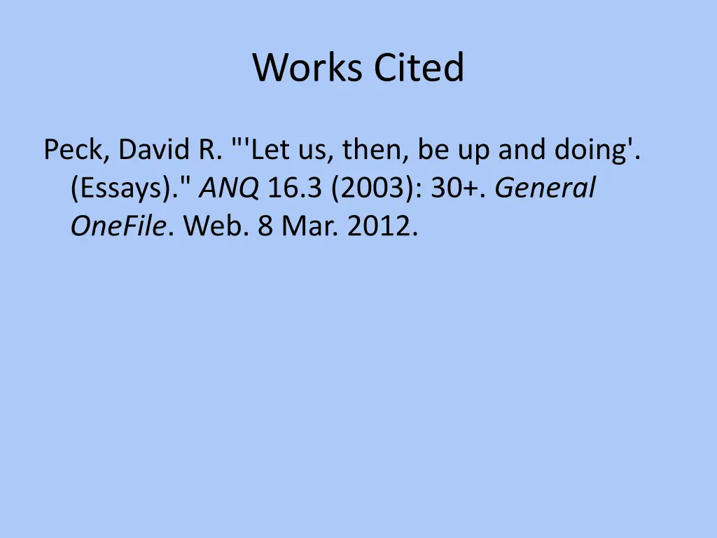 works cited