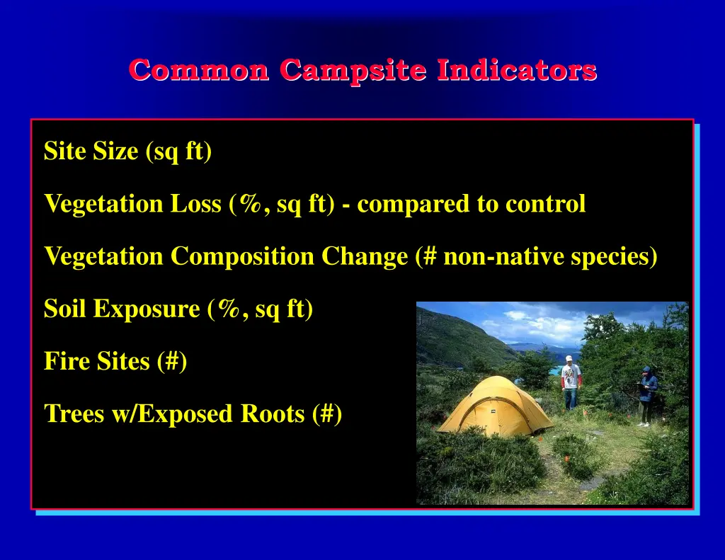 common campsite indicators 1