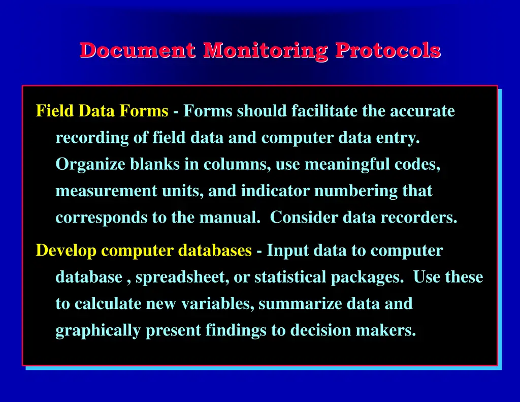 document monitoring protocols 1