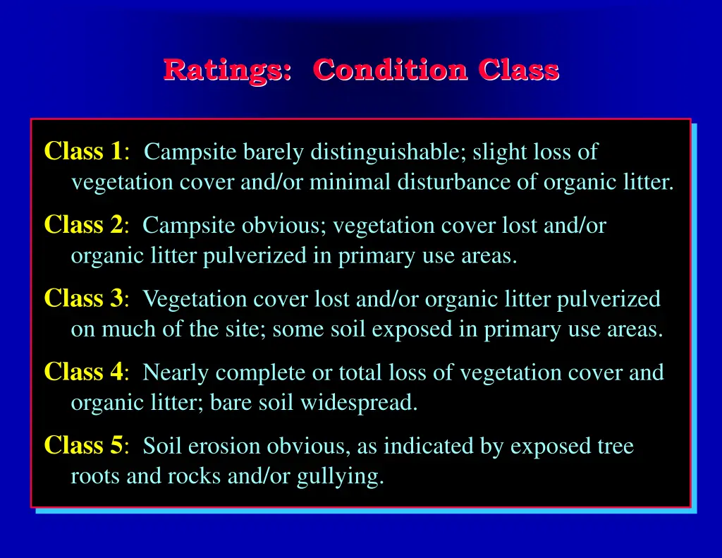 ratings condition class