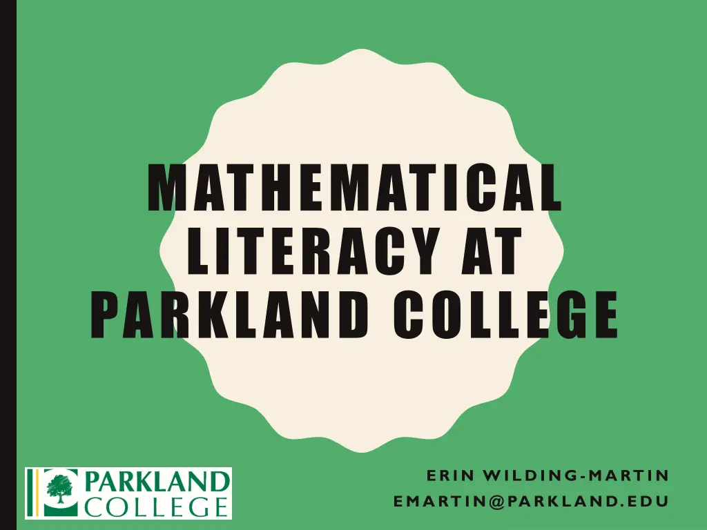 mathematical literacy at parkland college