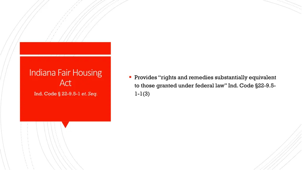 indiana fair housing act ind code 22 9 5 1 et seq