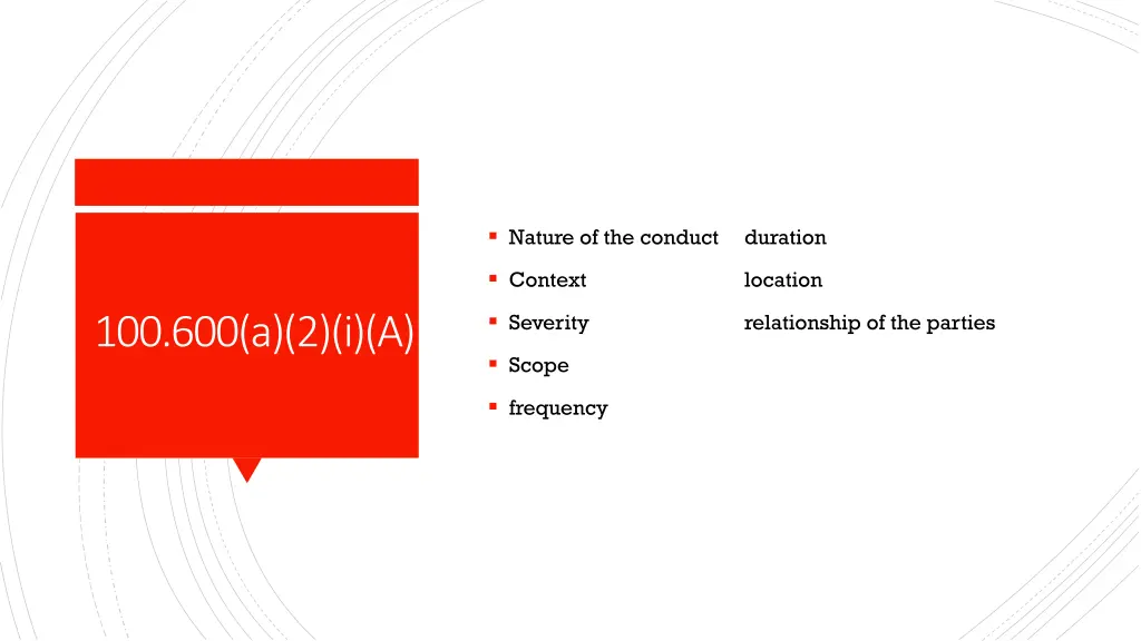 nature of the conduct