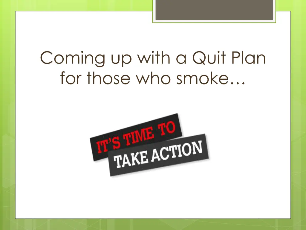 coming up with a quit plan for those who smoke