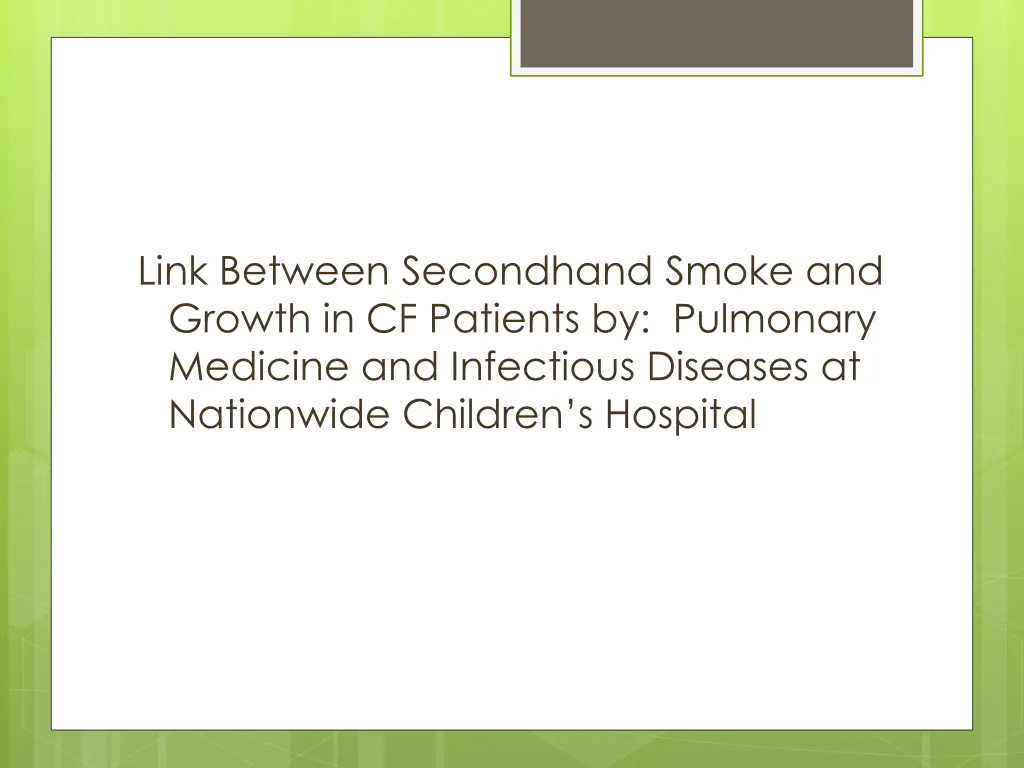 link between secondhand smoke and growth