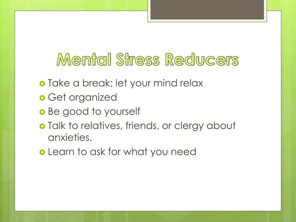 mental stress reducers