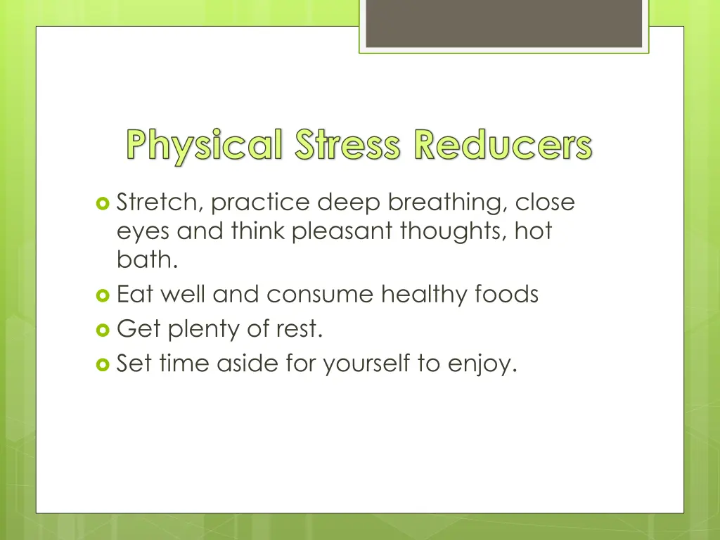 physical stress reducers